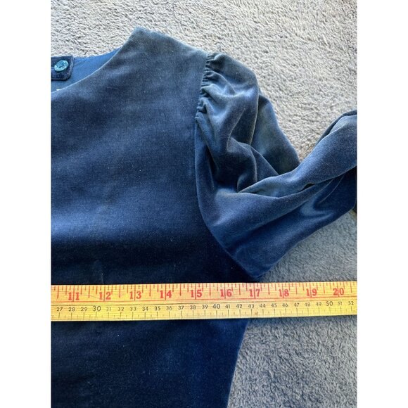 Vintage Lang Originals Navy Blue Long Sleeve Dress Red Size 5/6 USA - Picture 5 of 12